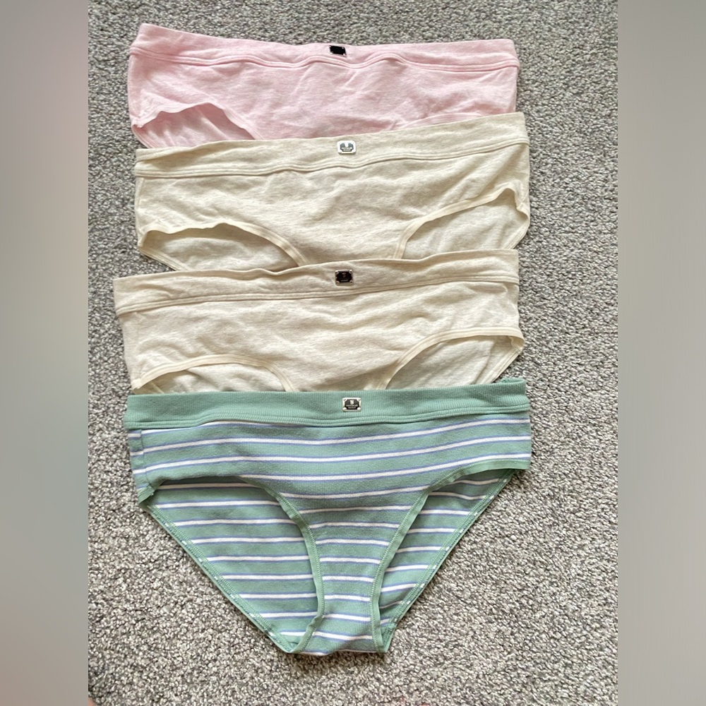 Victoria’s Secret Striped Green & Pastel Bikini Hipster 4 Pack (M) NEW